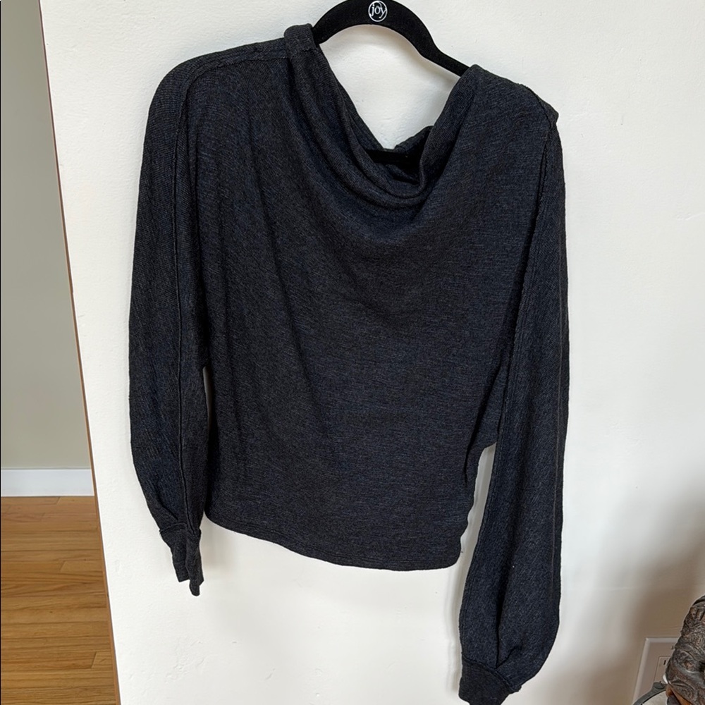 We The Free Charcoal Cowl Neck Sweater